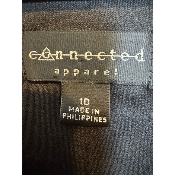 Connected Apparel Y2K Style Half Sleeve Red Floral Sheath Dress Size 10 - Picture 5 of 5